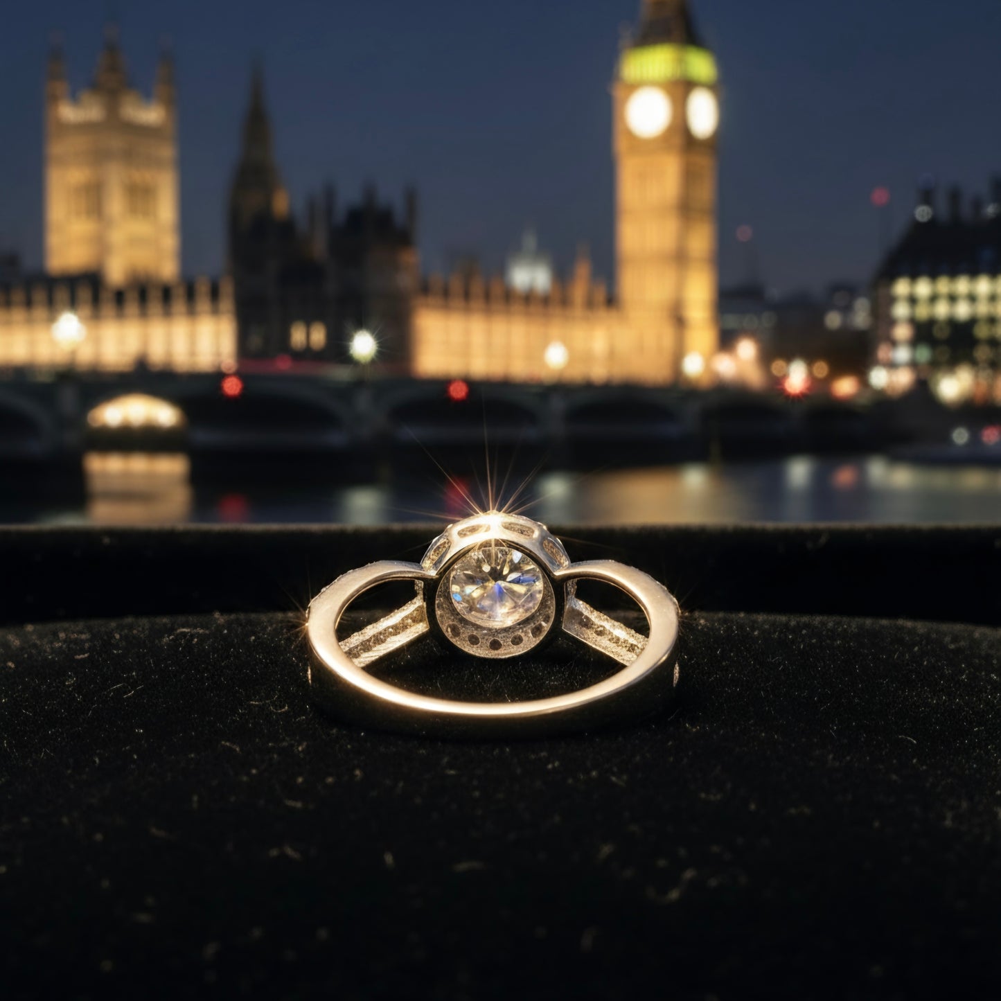 London Lights Moissanite Ring -  Auréle & Ivy Joaillerie